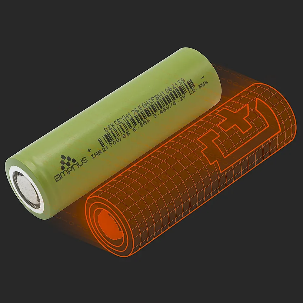 Amprius SA112: the physical cell next to its Batemo model