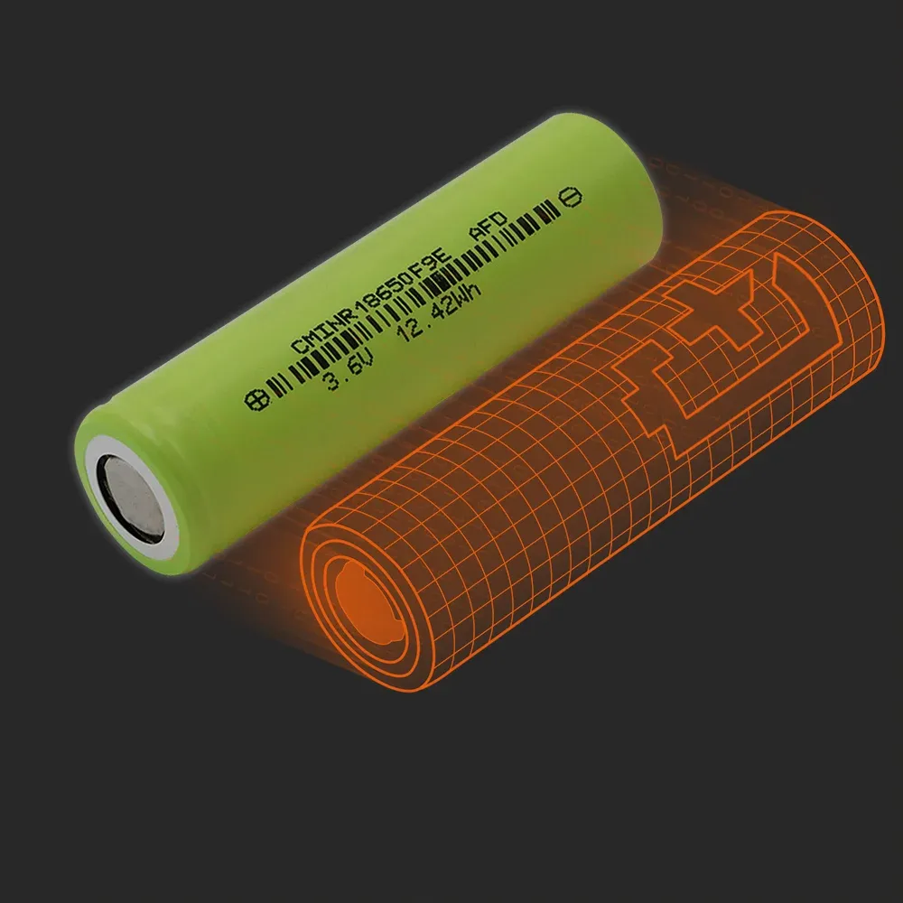 CHAM CMINR18650-F9E: the physical cell next to its Batemo model