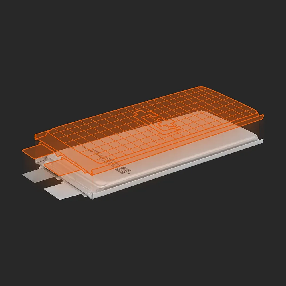 Enpower Greentech XNP0094J: the physical cell next to its Batemo model
