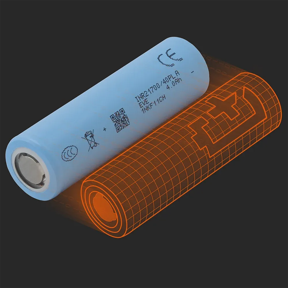 EVE Energy INR21700-40PL-A: the physical cell next to its Batemo model
