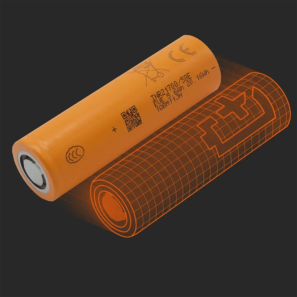 EVE Energy INR21700-58E: the physical cell next to its Batemo model