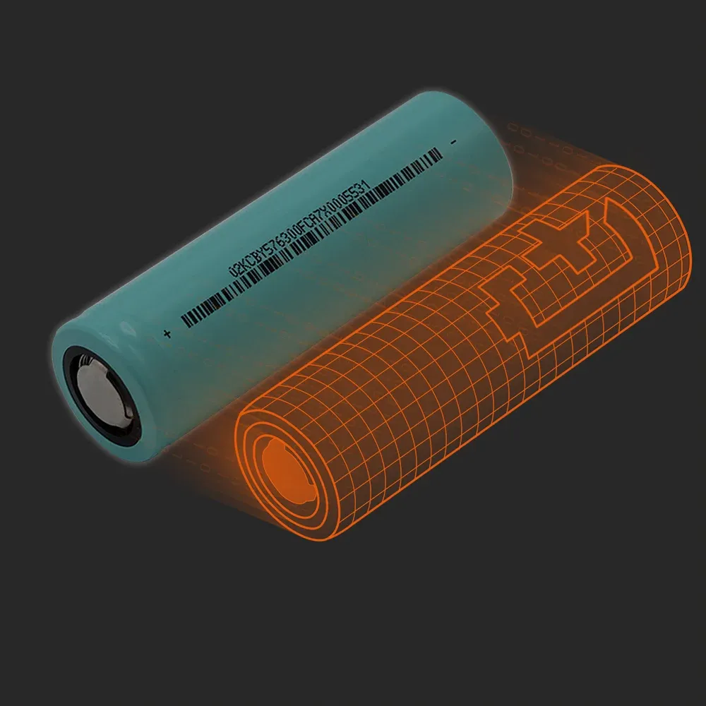 Great Power IFR21700-3000: the physical cell next to its Batemo model