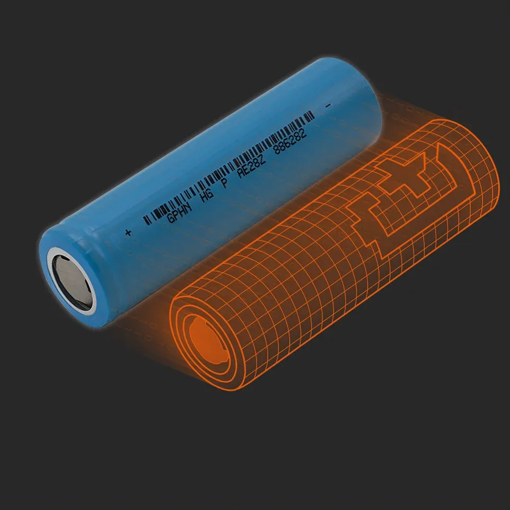 Great Power INR18650-2500: the physical cell next to its Batemo model