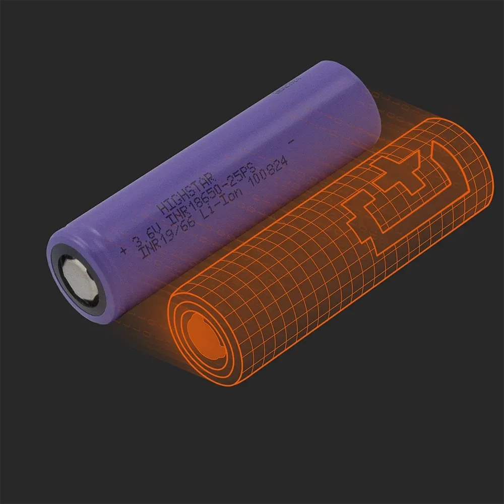 Highstar INR18650-25PS(B): the physical cell next to its Batemo model