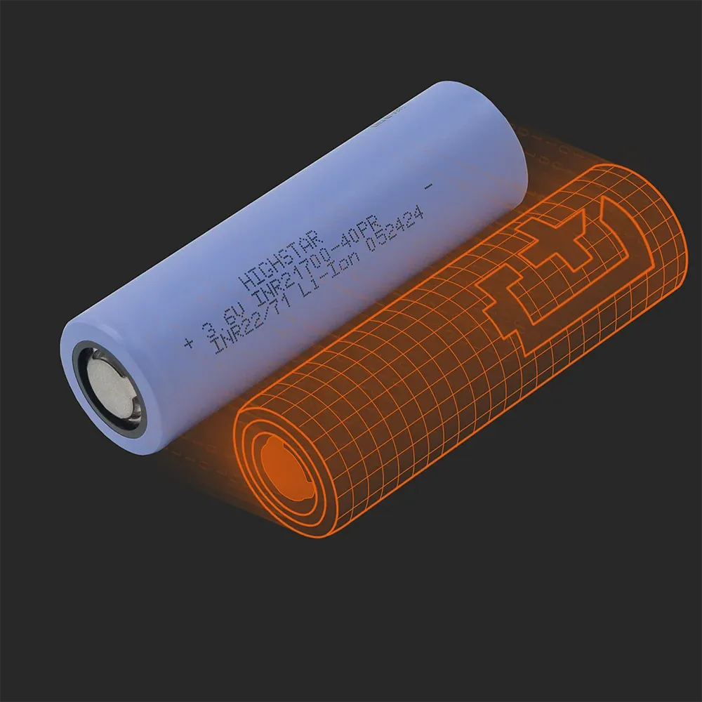 Highstar INR21700-40PR: the physical cell next to its Batemo model