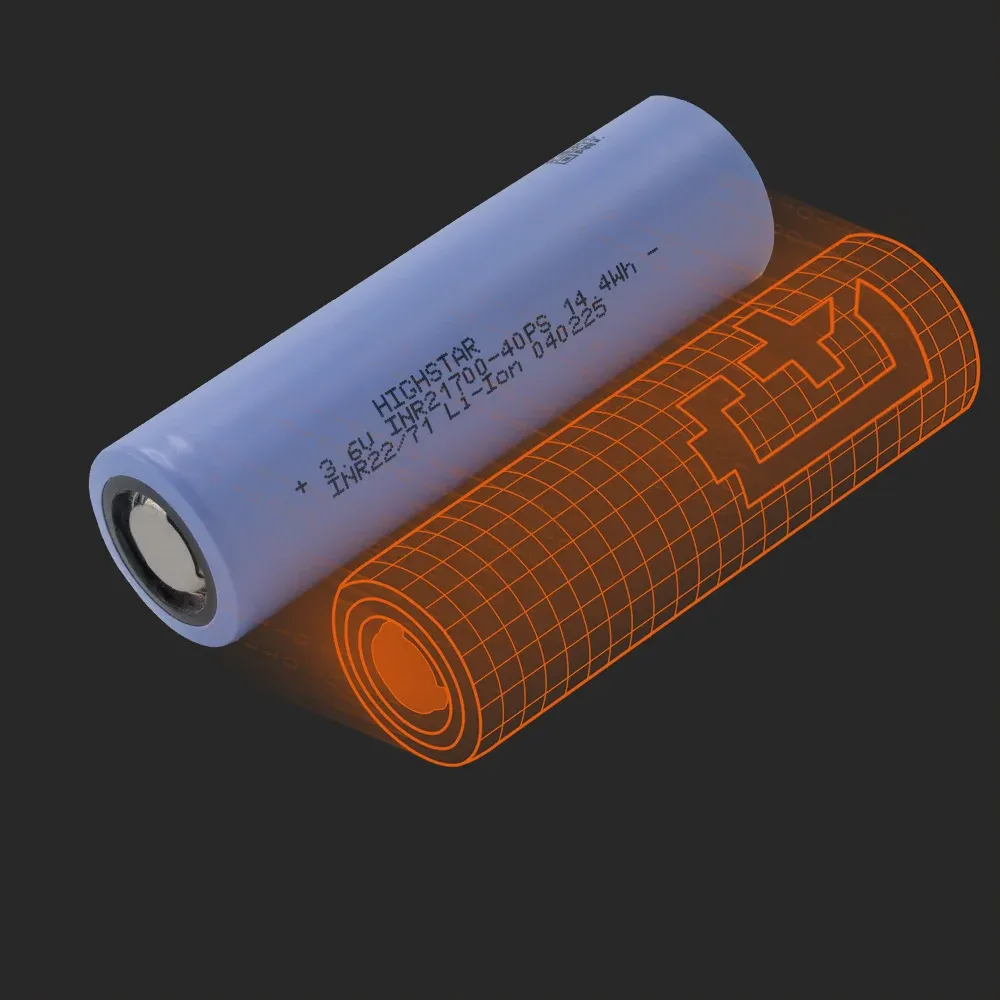 Highstar INR21700-40PS: the physical cell next to its Batemo model
