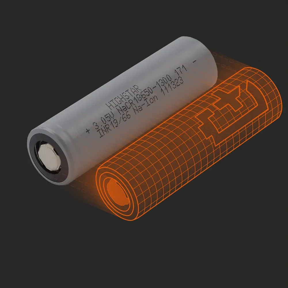 Highstar NaCR18650-1.3ER(A): the physical cell next to its Batemo model