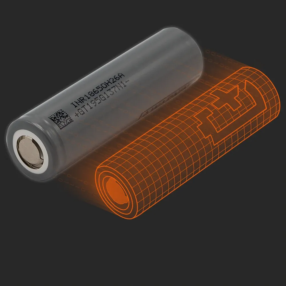 LG Chem INR18650-H26A: the physical cell next to its Batemo model