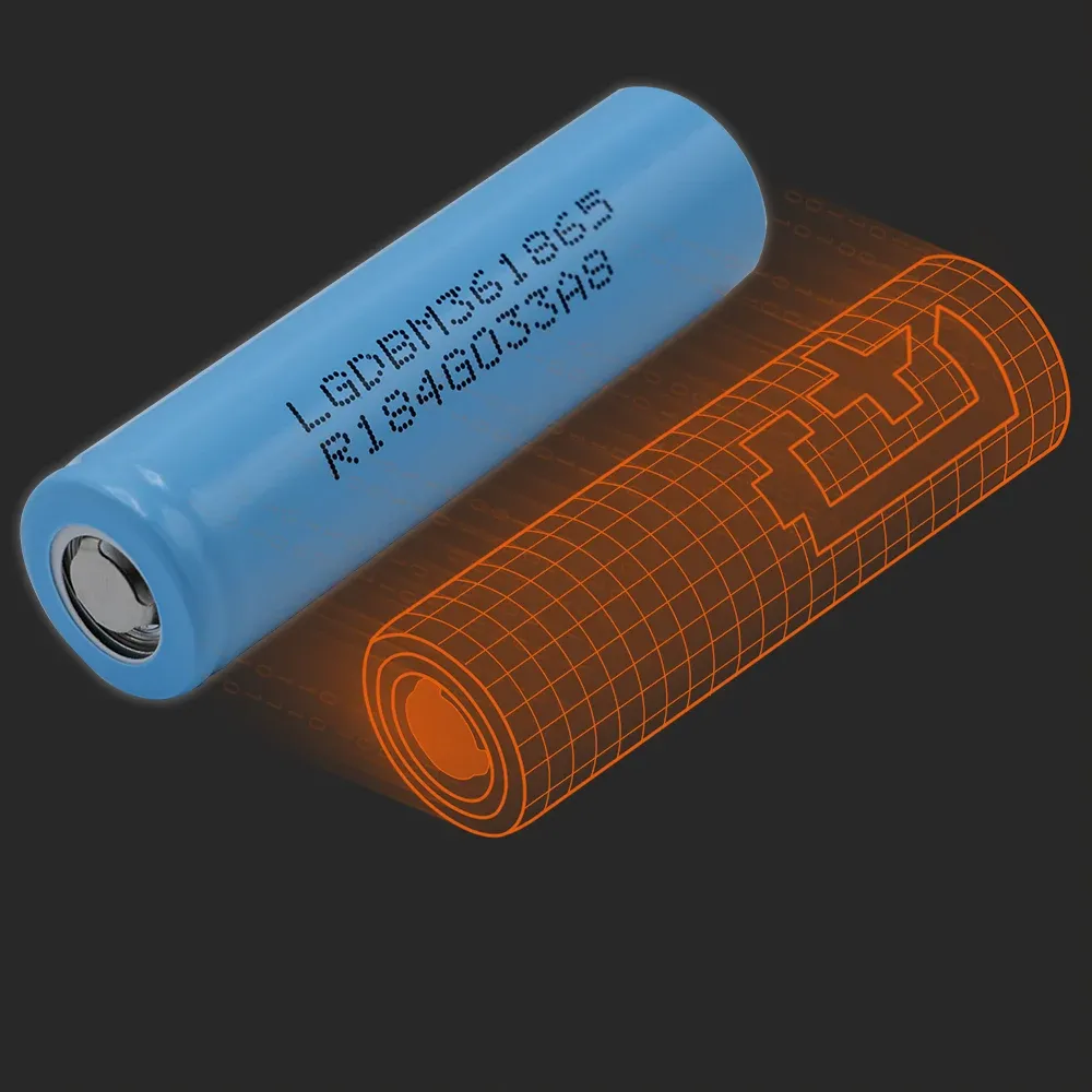 LG Chem INR18650-M36: the physical cell next to its Batemo model