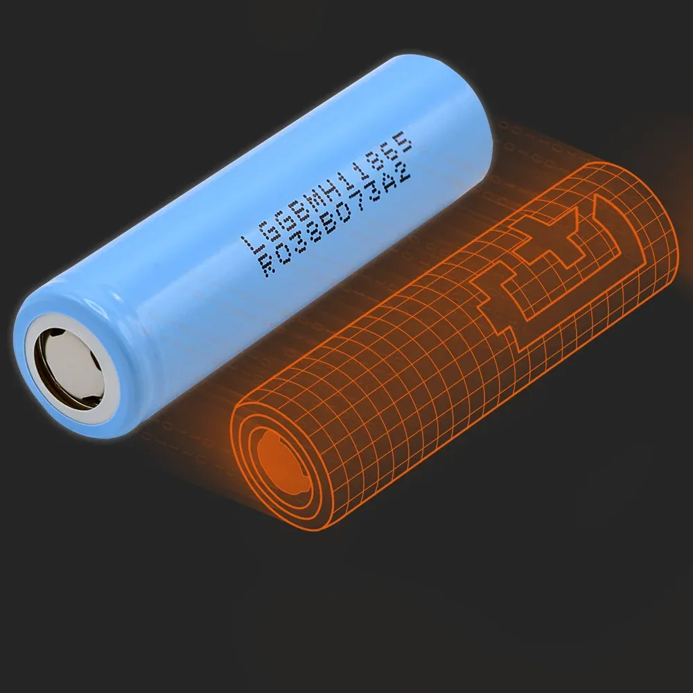 LG Chem INR18650-MH1: the physical cell next to its Batemo model