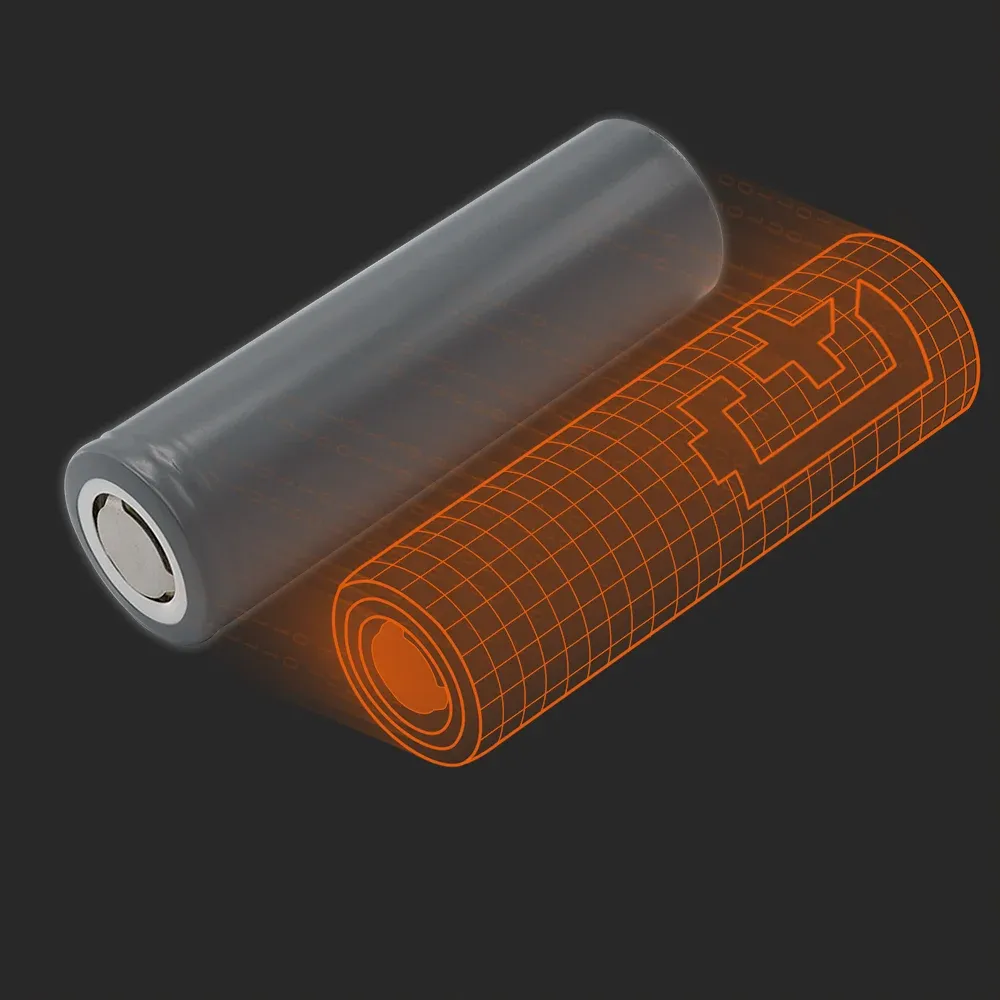 LG Energy Solution INR21700-M58T: the physical cell next to its Batemo model