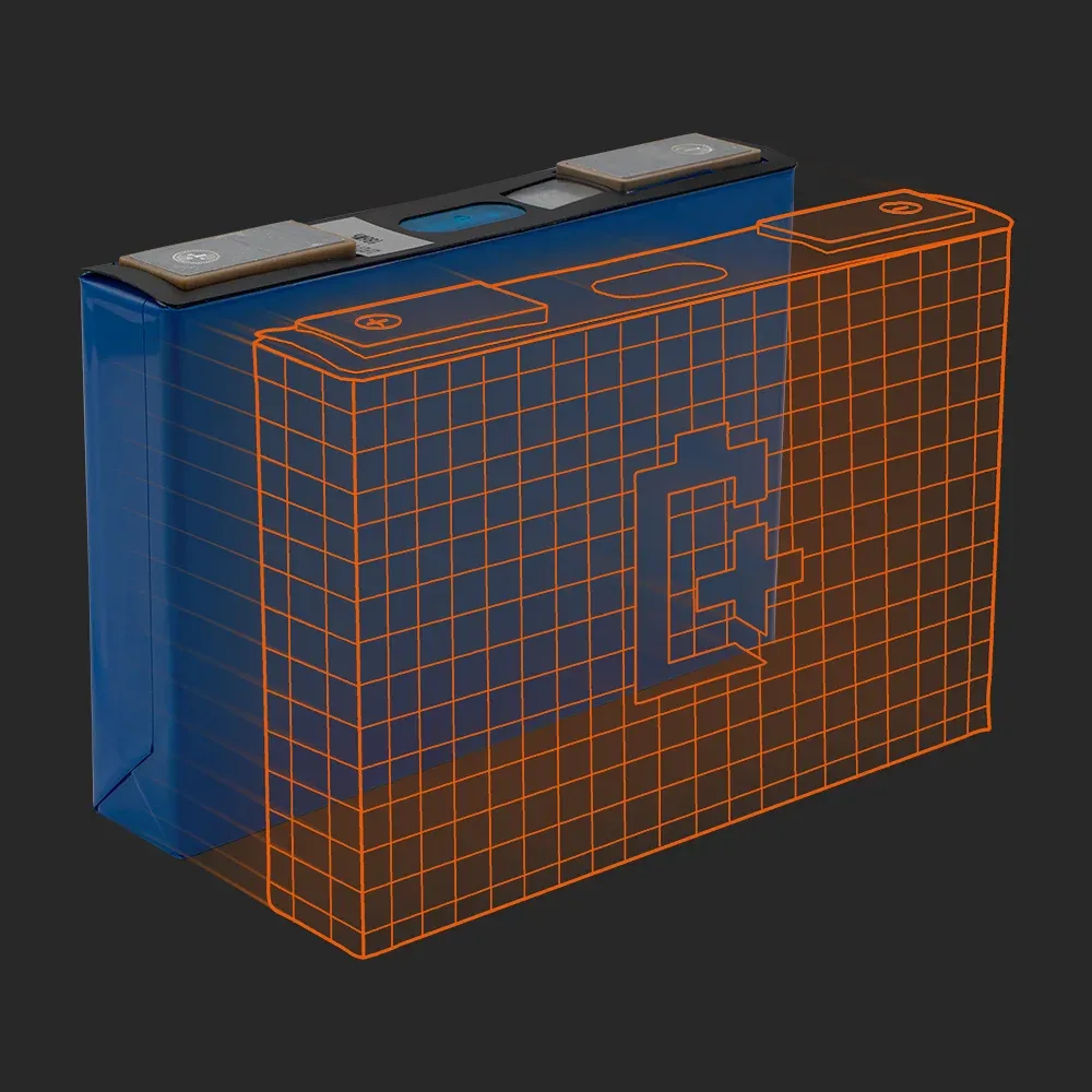 Lishen C-PR51A: the physical cell next to its Batemo model