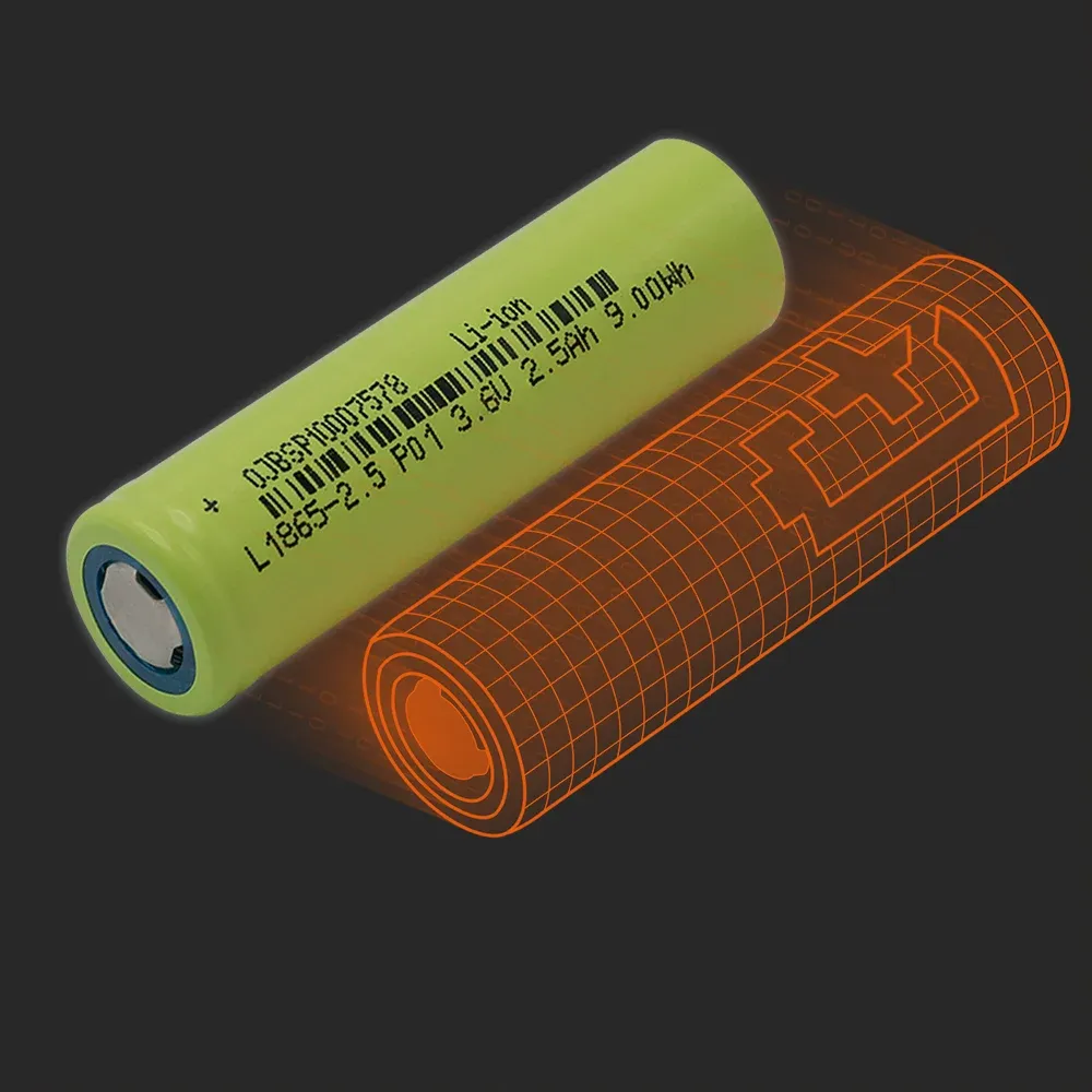 Lithplus L1865-2.5: the physical cell next to its Batemo model