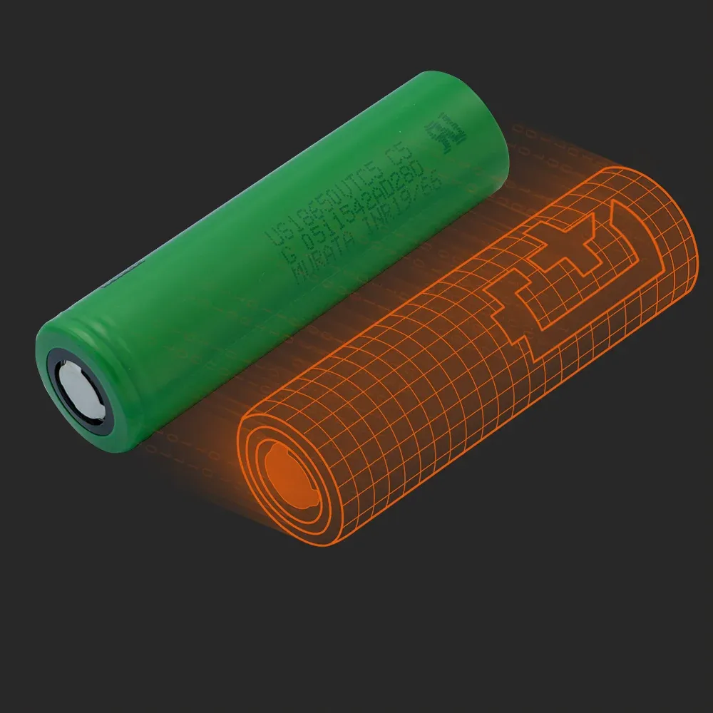 muRata US18650-VTC5: the physical cell next to its Batemo model