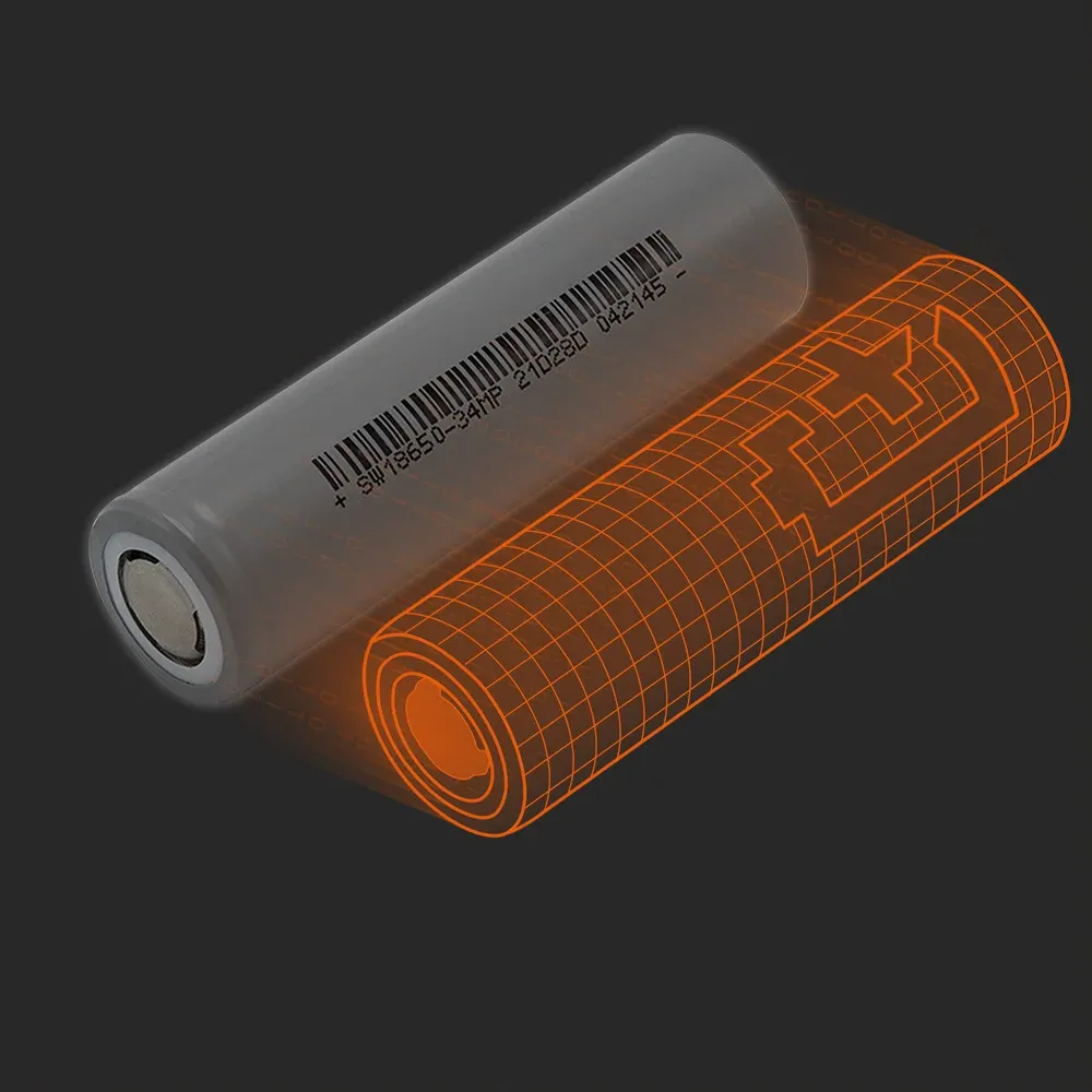 sinowatt SW18650-34MP: the physical cell next to its Batemo model