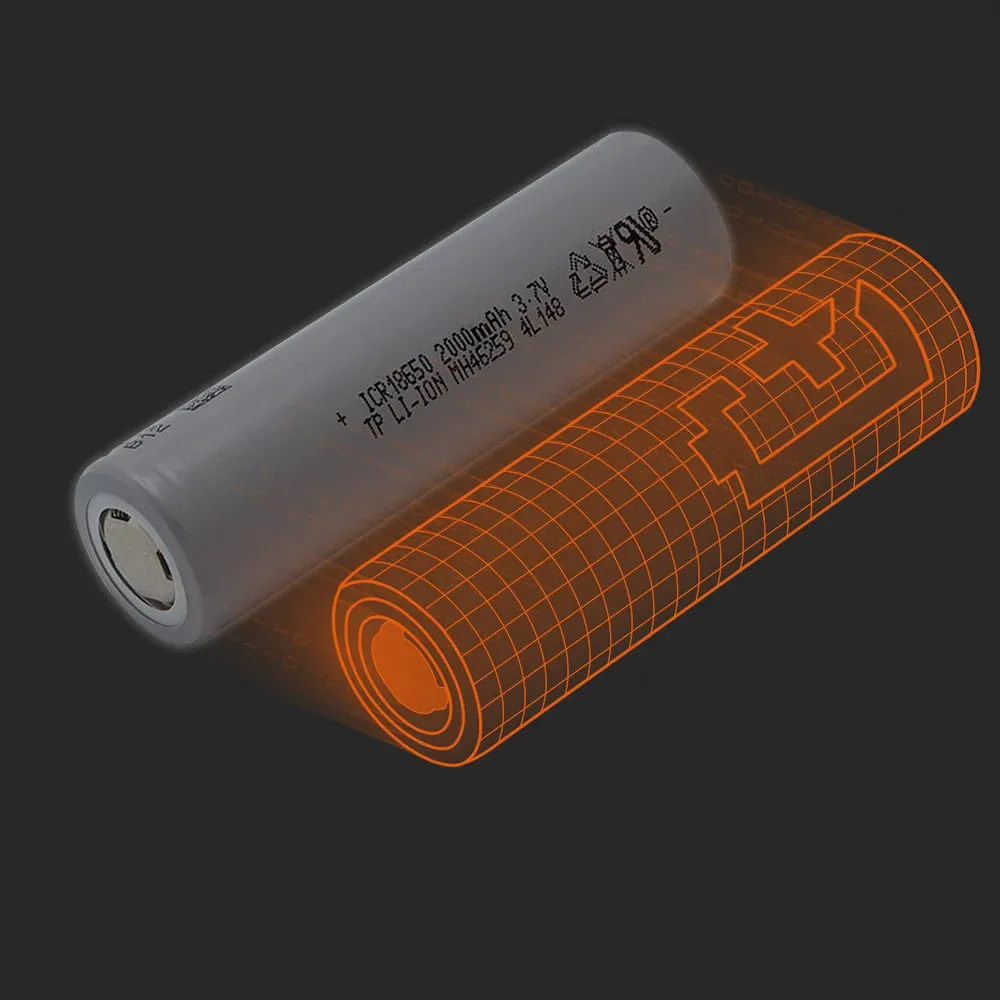 TENPOWER ICR18650-20SG: the physical cell next to its Batemo model