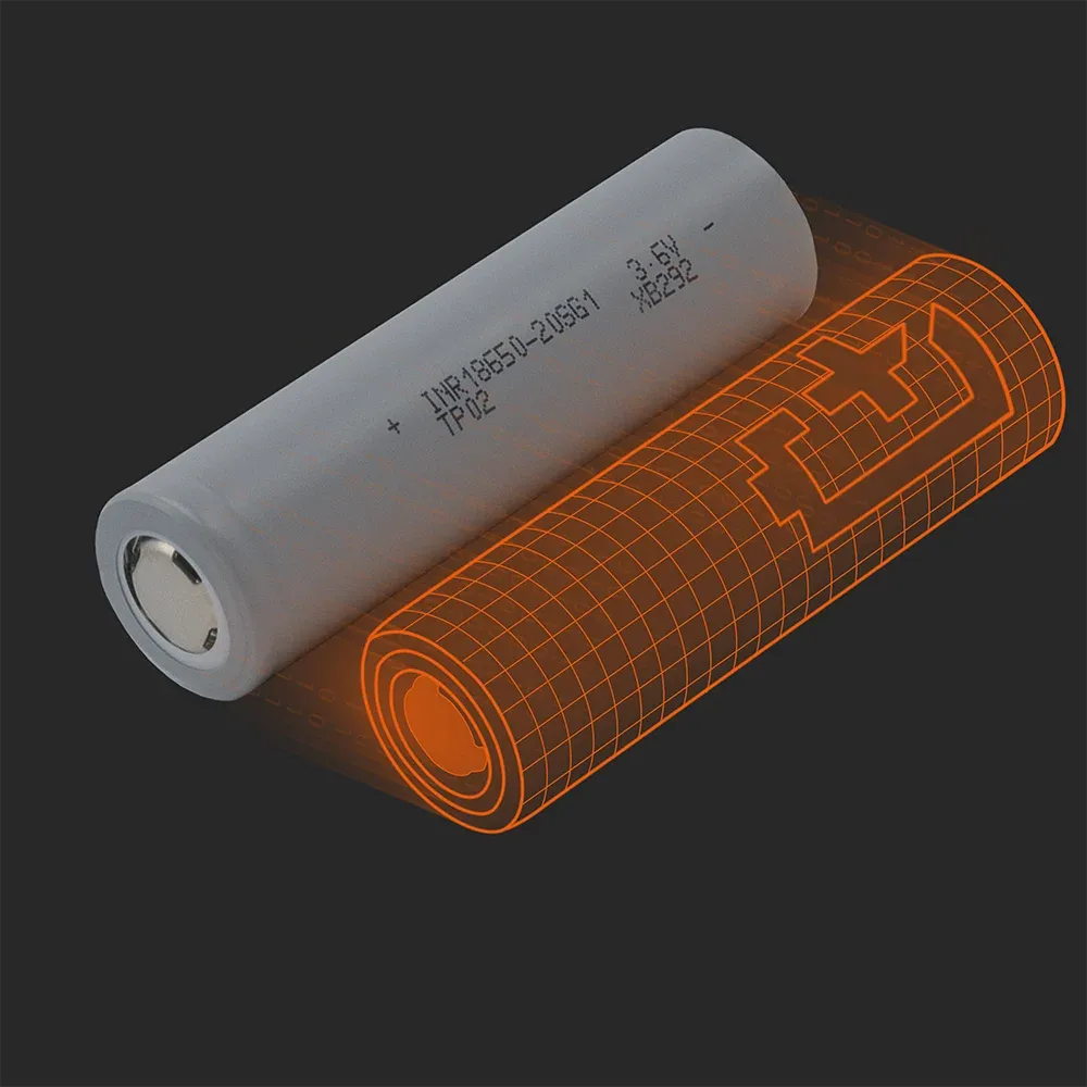 TENPOWER ICR18650-20SG1: the physical cell next to its Batemo model