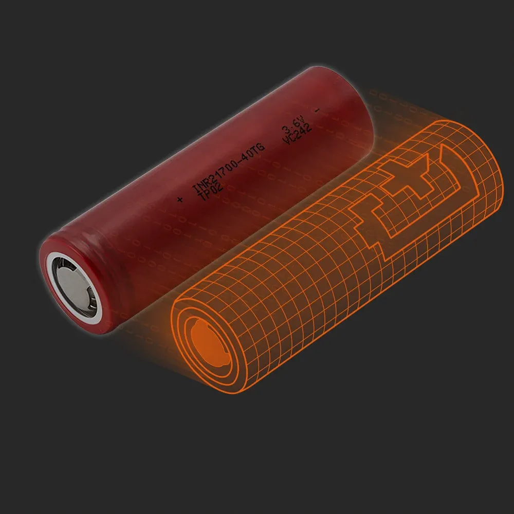 TENPOWER INR21700-40TG(C): the physical cell next to its Batemo model