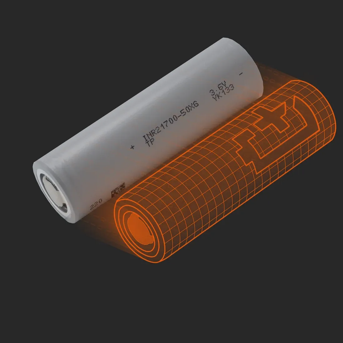 TENPOWER INR21700-50XG 电池电芯渲染图