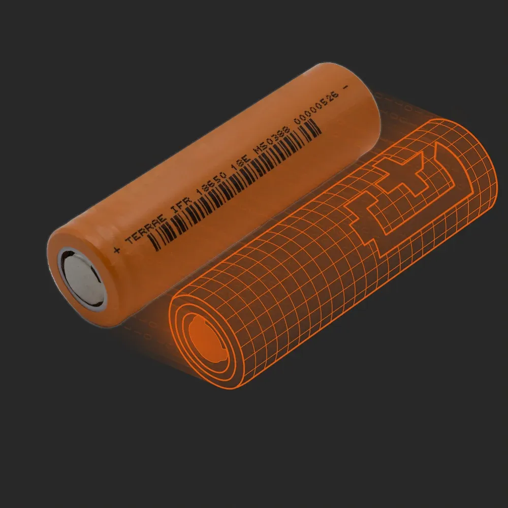 TerraE IFR18650-18E: the physical cell next to its Batemo model