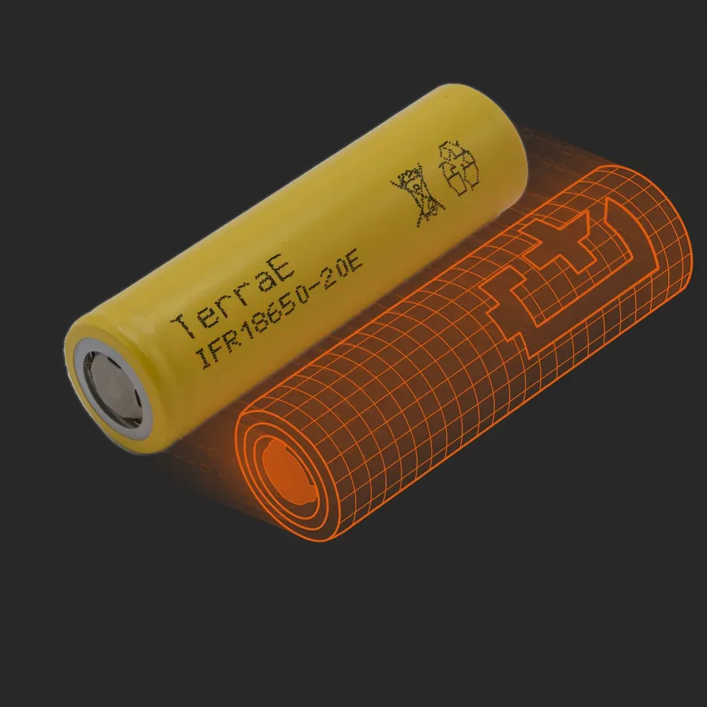 TerraE IFR18650-20E: the physical cell next to its Batemo model