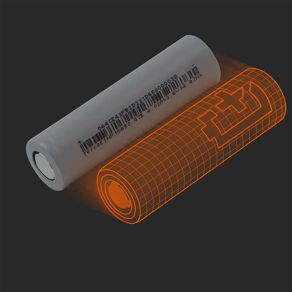TerraE INR18650-42E: the physical cell next to its Batemo model