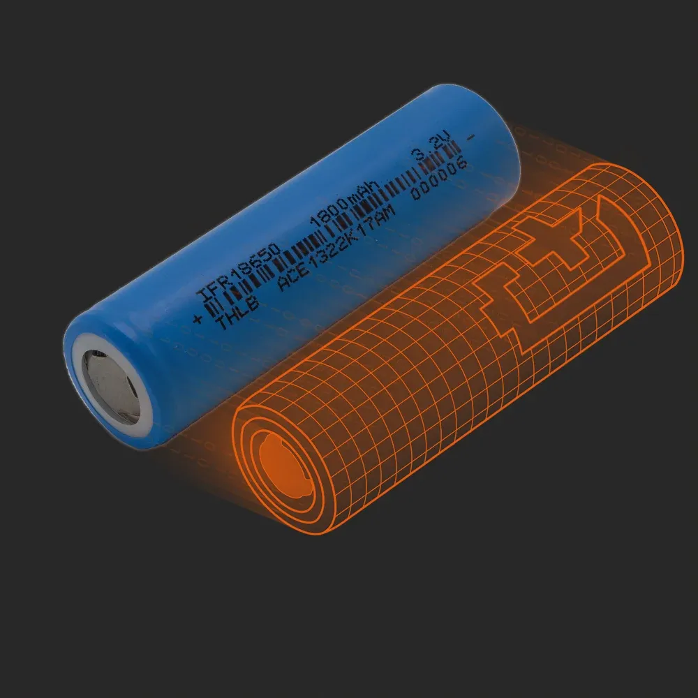 THLB IFR18650-1800mAh: the physical cell next to its Batemo model